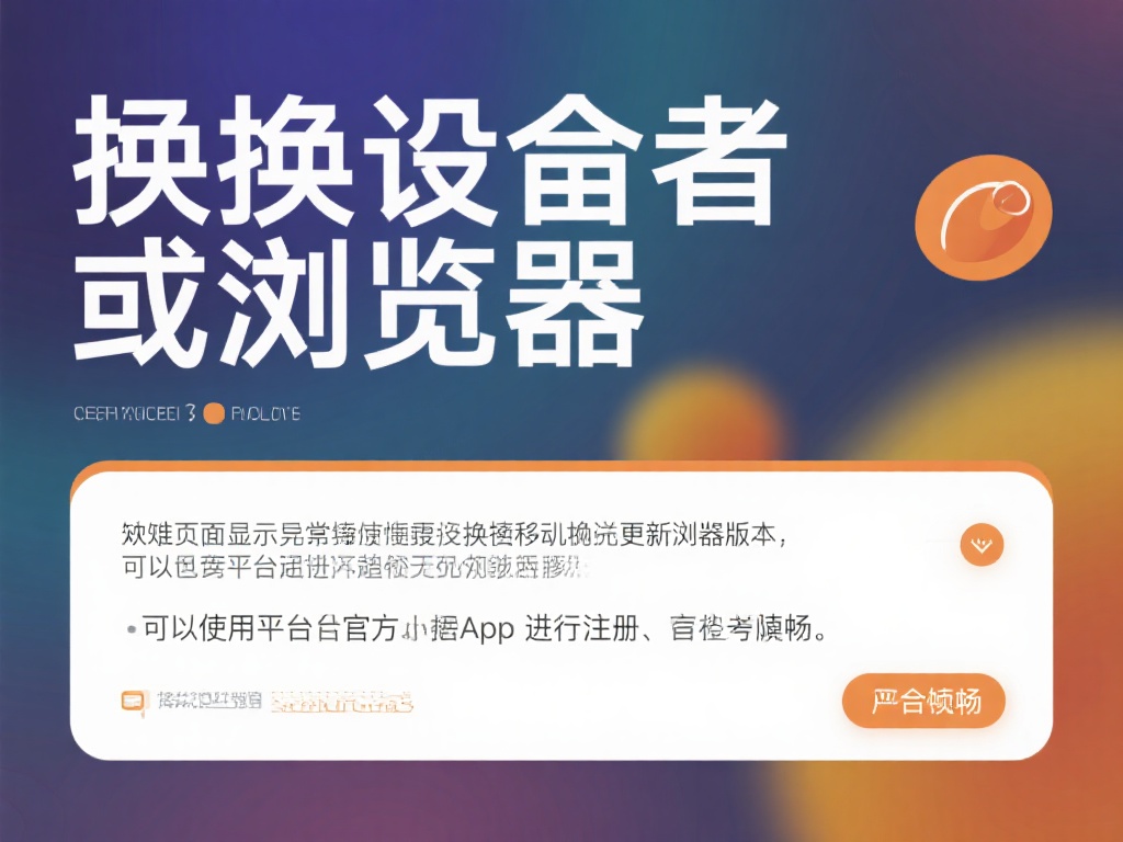 更换设备或浏览器：如果页面显示异常，建议更换设备或