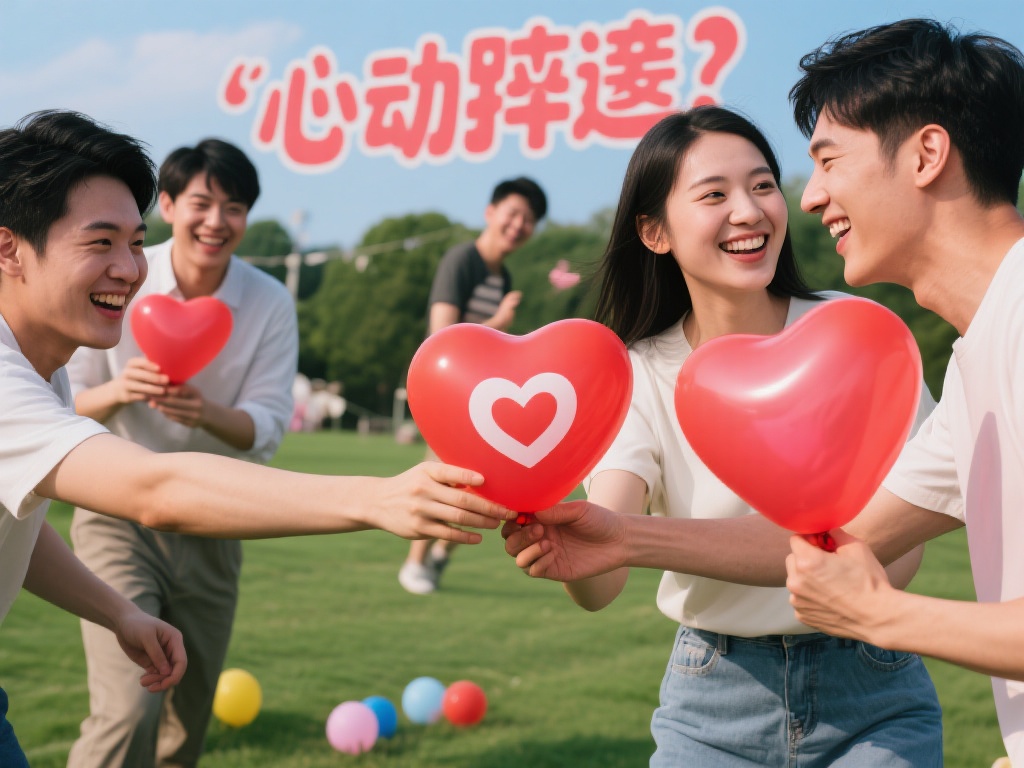 心动接力：这是一个适合情侣或小团队的游戏，参与者需